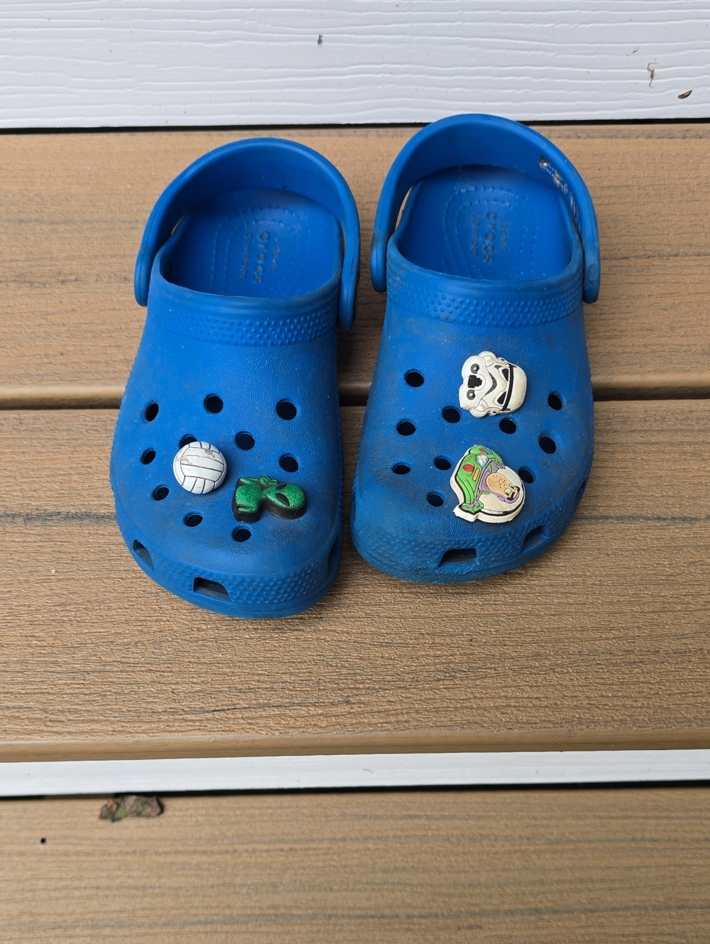 Crocs Kids Blue Slip-On Sandal Clogs with Charm Accents